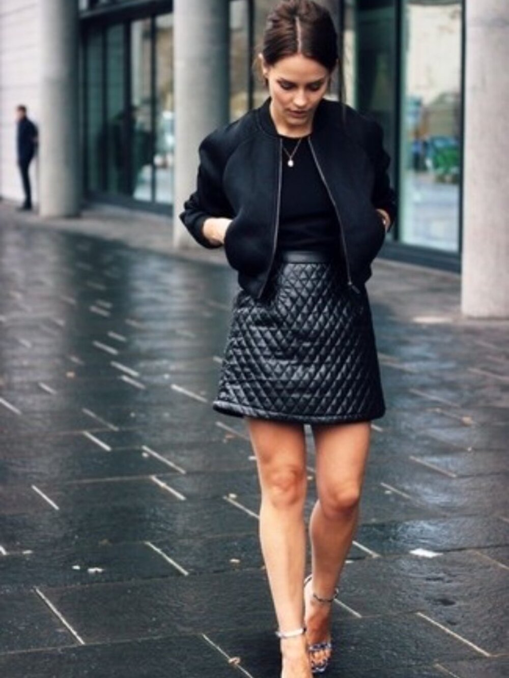 BCBGMaxAzria Quilted Faux Leather Mini Skirt | Size Small